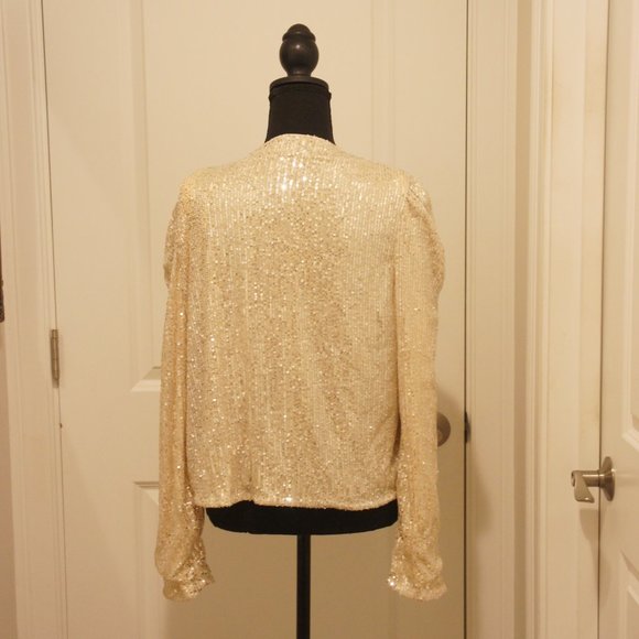 REDUCED Beautiful Women's Chic Me Gold Metallic Lightweight Jacket - Picture 2 of 2